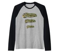 Estudio de Oruga Cola de Golondrina Negra Papilio Polyxenes Larva Camiseta Manga Raglan