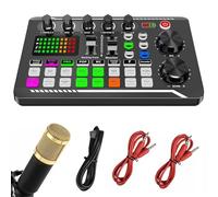 Estudio de podcasts de transmisión - Consola de mezcladores de audio, Hub de grabación de producción | Interfaz de configuración de la tabla de resonancia de versión en inglés, todo en un sistemaa par