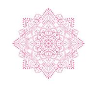 Estudio de yoga y meditación con mandalas y flores Calcomanías de letras 36x36.3cm Pintura mural artística Rosa