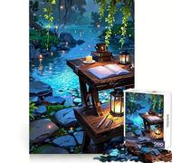 Estudio Junto al río︰ Escena Tranquila con Escritorio Rompecabezas difícil para Adultos 1000 Piezas Juguete Que desafía la Mente Ocio Suave Corte preciso Regalo Memorable (50x75cm)