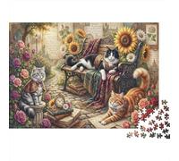 Estudio Secreto del Gato Puzzle 1000 Piezas Adultos Y Niños,Premium,Cartón,Deco Pared,Regalo Ideal,14 Años+,Rompecabezas,Desafío,Anti-estrés,Relax,Reto,Educativo 70x50cm