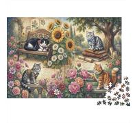 Estudio Secreto del Gato Puzzle 1000 Piezas Adultos Y Niños,Premium,Regalo Ideal,Anti-estrés,Rompecabezas,Relax,Deco Pared,14 Años+,Desafío,Educativo,Reto,Cartón 70x50cm