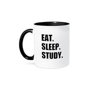 Estudio Sobre Comer, Dormir Mug Chic Taza Con Asa Taza De Café Para Oficina Hogar Escuela 330Ml