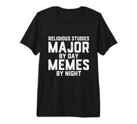 Estudios Religiosos Major by Day Memes Noche Religión Sudent Camiseta Premium