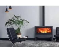 ESTUFA A LEÑA 8KW MODELO PANORAMIC + STOVE BENCH DE DENIA STOVES