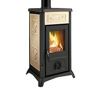 NORDICA Gema Estufa Madera Revestimiento Piedra Natural 6KW Hogar Hierro Fundido