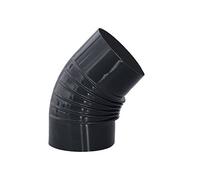 Estufa codo vitrificado negro 850º rizado 45º de 125 cv12545(04)