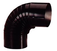 Estufa codo vitrificado negro 850º rizado 90º de 125 cv12590(04)