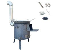 Estufa Cohete de Leña de Alta Resistencia con Anillos de Cocción Ajustables y Patas Extraíbles, Estufa de Leña Multif Combustible para Camping, Jardín, Barbacoas y Cocina Al Aire Libre(58cm/23in)