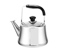 Estufa de acero inoxidable de hervidor de té top hervidor de té macizo ergonómico mango ergonómico estufa de gas estufa universal sobre tetera (plata, 4l)