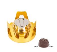Estufa de alcohol portátil de buachois, mochila pequeña mini quemador de espíritu de latón con soporte de aluminio Ultra Light utenses para al aire libre Camping Senderismo (Brota)