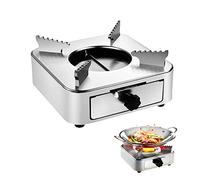 Estufa de Alcohol Portátil, XiXiRan Quemador para Camping y Fondue, Mini Quemador con Soporte