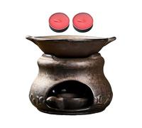 Estufa de aromaterapia: elegante kit de incienso con vela, fuerte difusor geométrico recortado, porcelana esmaltada suave, herramienta de bienestar holístico premium | Diseño de base estable para yoga