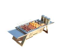 Estufa de barbacoa de acero inoxidable for exteriores, parrilla plegable de carbón, pequeña, plegable, for el hogar, con pinchos.(Basic style)