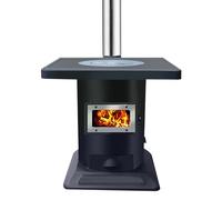Estufa de calefacción de leña interior - Combustión con revestimiento de hierro fundido Rural con horno, adecuado para cocinar y cocinar en casas de interior