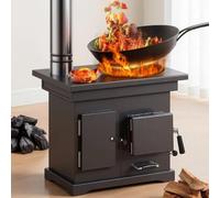 Estufa de calefacción de leña y carbón sin humo. Estufa de leña de doble combustible para el hogar