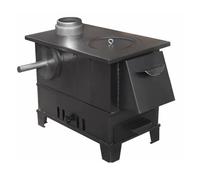 Estufa de calefacción Estufa de leña Construcción interior de hierro fundido con chimenea y horno Estufa de leña de carbón de leña adecuada para el hogar y cocinar (30.5x50.5x41cm)