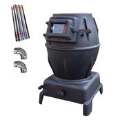 Estufa de calefacción Pequeña estufa de leña de hierro fundido engrosada para interiores con ventana de observación estufa de leña portátil para acampar (26x26x46,5 cm)