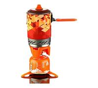 Estufa de camping, 2 estufas portátiles naranjas X2 con quemador de chorro, caldera de agua de campamento con intercambiador de calor, envuelta en tela, diseño resistente al viento, compacta para
