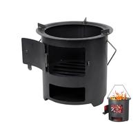 Estufa de camping de madera, de acero inoxidable, horno portátil con asa, para equipo de senderismo, jardín, pícnic, camping de invierno, entrenamiento de supervivencia, actividades al aire libre