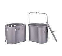 Estufa De Camping | Juego de Cocina Portátil en Titanio con Olla y Asa para Transporte,Estufa Para Cocinar Al Aire Libre - para Senderismo Picnis Mochileo Patio Trasero Hoguera y Viajes