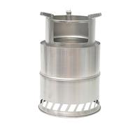 Estufa de camping portátil de acero inoxidable con bandeja, ideal para picnic, barbacoa, campamento y senderismo.