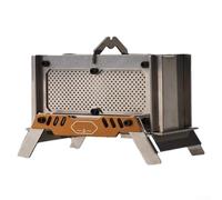 Estufa de carbón en miniatura de acero inoxidable con bolsa de almacenamiento, perfecta para ambiente interior y camping al aire libre sin llamas abiertas