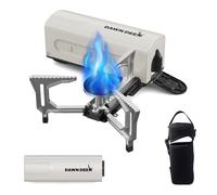 Estufa de casete portátil Dawn Deer con delicada bolsa de almacenamiento, estufa de campamento plegable, estufa de camping compacta, quemador de gas butano plegable de 2200 W (blanco)