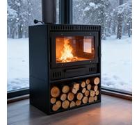 Estufa de chimenea de pared de leña, solución decorativa de calefacción para el hogar para sala de estar y casa de familia