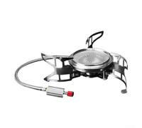 Estufa de cocina al aire libre a prueba de viento 3800W para senderismo | Acero inoxidable, para un acabado plateado duradero, resistente a la corrosión, tamaño de 22,1 x 7,2 cm, fácil de limpiar