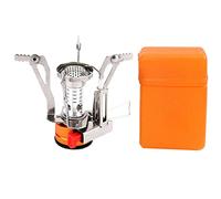 Estufa de cocina con mochila, estufa de camping, quemador de gas con encendido piezoeléctrico, mini plegable a prueba de viento con estuche de transporte para cocinar al aire libre