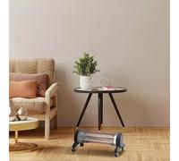 Estufa de cuarzo portátil 1200W con ruedas, ideal para calentar espacios pequeños y proporcionar confort en casa.