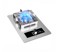 Estufa De Encimera De Acero Inoxidable,Estufa De Gas De Un Solo Quemador,Quemador De Fuego Grande De 9 Cavidades De 9.8kw,Con Protección Contra Fallas De Llama Y Temporizador(LPG)