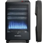 Estufa de gas butano plegable y portátil, cerámica, 3800W/4200W, Sistema ignición piezoeléctrico o llama azul, 3 niveles de calor, cobertura de 20-80m² - Apto para bombonas 15kg (3800W llama azul)