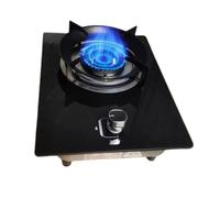 Estufa De Gas Con 1 Quemador, Quemador Wok De Anillo De Fuego De 5,2 KW, Cubierta De Vidrio Templado Negro, Soporte De Olla De Hierro Fundido Y Protección Contra Llamas(NG)