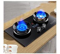 Estufa de gas de 2 quemadores portátil de escritorio o cocina de gas integrada para camping, quemador doble de encendido LPG/NG