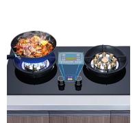 Estufa de gas de 5,2 kW, 2 quemadores, de vidrio templado, con temporizador independiente, combustible dual LPG/NG, fácil de limpiar, para cocina, caravana, cocina de camping