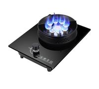 Estufa De Gas, Estufa De Gas De 1 Quemador, Quemador Wok Con Anillo De Fuego De Cámara De 5,2 KW, Encimera De Vidrio Templado Negro For Cocinar, Con Protección Contra Llamas, Adecuada For Cocinas Domé
