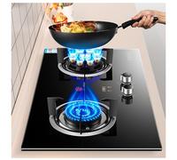 Estufa de gas para interiores con 2 quemadores, panel de vidrio templado de 5,0 kW/5,2 kW, cronometrada de alta llama, compatible con gas natural y GLP, ideal para cocinar eficientemente