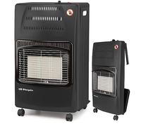 Estufa de Gas Plegable HCE60-4200W. Clase energética A. Triple sistema de seguridad, 42 x 74 x 35 cm, negro