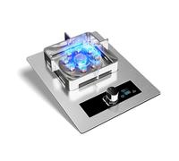 Estufa De Gas Portátil De 9,8 KW Con Un Quemador, Temporizador De Fuego Alto De 9 Cavidades, Vidrio Templado Y Rejilla Cuadrada For Evitar Resbalones(LPG)