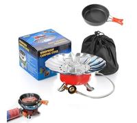 Estufa de gas portátil para camping, quemador de gas butano plegable resistente al viento con bolsa de transporte, estufas ligeras para acampar al aire libre, senderismo, picnic, estufa de mochilero