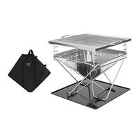 Estufa de leña al aire libre para camping, diseño plegable para asar y calentar, ahorro de espacio y ajustable