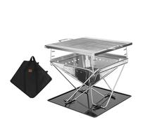 Estufa de leña al aire libre para camping, diseño plegable para asar y calentar, ahorro de espacio y ajustable