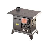 Estufa de leña, cocina de hierro fundido con chimenea y accesorios, estufa de leña eficiente para calefacción rústica y necesidades de cocción