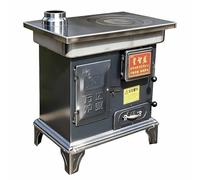 Estufa de leña con horno, calentamiento rápido, gasificación, combustión, soldadura completa, sin humo, para calefacción y cocina en interiores