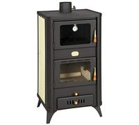 Estufa de leña con horno para sistema de calefacción central. Potencia de calefacción de 18+5 kw.
