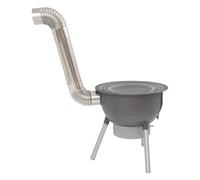 Estufa de leña con parrilla, estufa de camping con 3 anillos de wok desmontable, acero, capacidad de carga de 150 kg, para camping, jardín, terraza, picnic