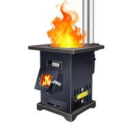 Estufa de leña de alta resistencia para uso en interiores, revestimiento interior de hierro fundido, cuerpo de acero, estufa de leña con chimenea y horno, ahorro de energía