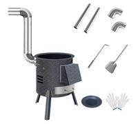 Estufa De Leña De Gasificación Sin Humo, Patas Desmontables, Acero Laminado, Calefacción Y Cocina En Casa, Para Cocinar Y Calentar En Casa Rural, Opciones De Multi-Tamaños(58 * 58 * 65cm)